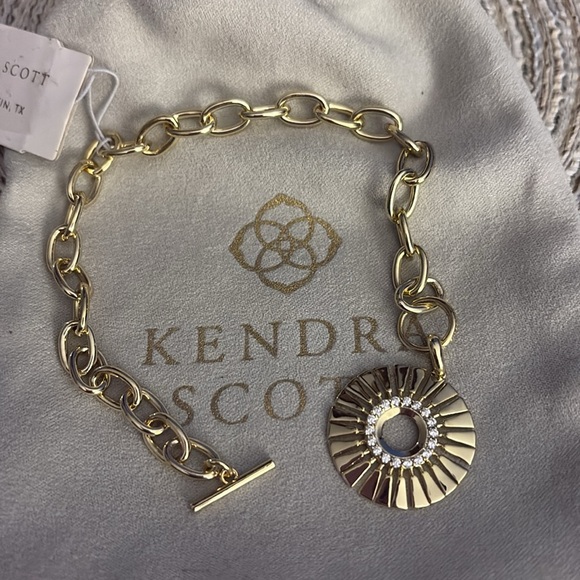 Kendra Scott Gold and CZ Bracelet 7” nwt - Picture 3 of 5